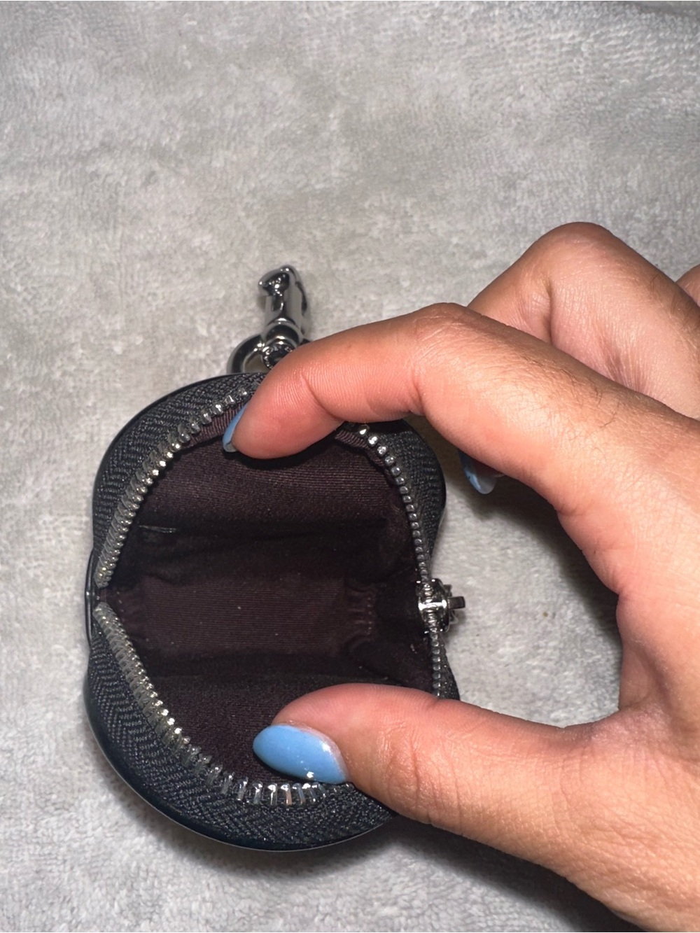 Coach Black Patent Leather Mini Zip Pouch with Silver Hardware - Picture 2 of 3